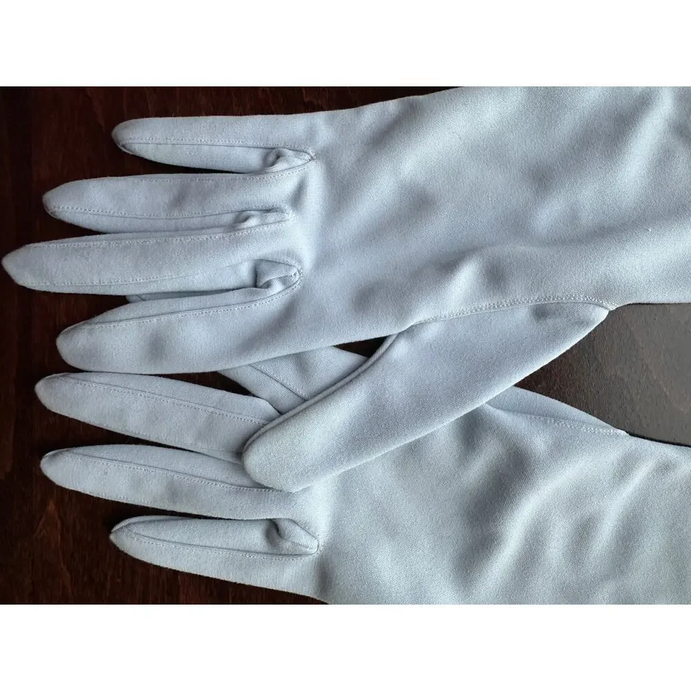 Wear Right Womens Vintage Light Blue Nylon Gloves Size 6 1/2 Made in Germany